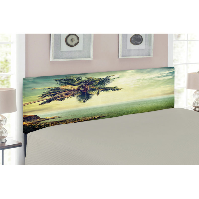 East Urban Home Ambesonne Hawaiian Headboard for Queen Size Bed, Palm